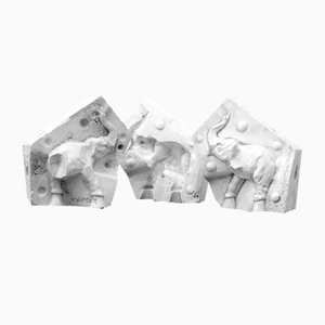 Plaster Casts of Elephants, Set of 3