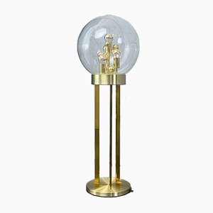 Glass & Gold-Plated Ball Table Lamp from Doria, Germany, 1960s
