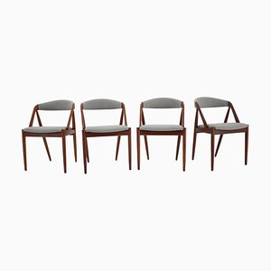 Teak Model 31 Dining Chairs by Kai Kristiansen for Shou Andersen, Denmark, 1960s, Set of 4