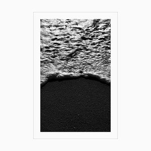 Large Vertical Black and White Seascape of Foamy Shore, Sugimoto Style, Shore 2021