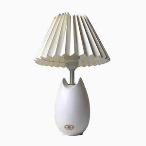 Vintage Danish White Ceramic Table Lamp by Per Rehfeld for Søholm