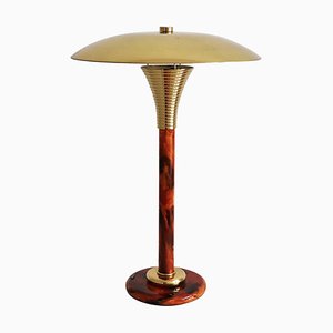 French Brass Desk Lamp or Table Lamp by Maison Le Dauphin, 1970s