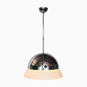 Italian Glass and Chrome Pendant Lamp by Vico Magistretti for Artemide