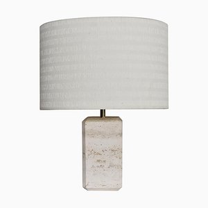 Italian Table Lamp in Travertine Marble, 1970s