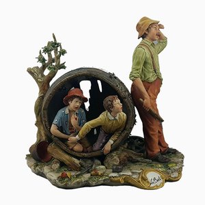 Tom Sawyer & Huckleberry Finn Hiding in Apple Barrel