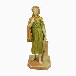 Royal Worcester Model No. 1874 Figurine Enamel Irish Girl