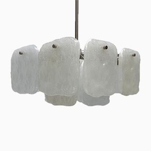 Mid-Century Modell Bernstein Kronleuchter aus Metall & Glas von Kalmar