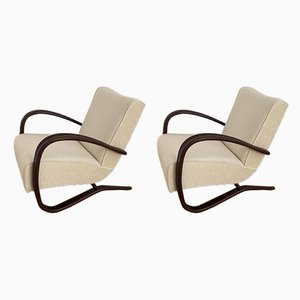 H-269 Twin Lounge Chairs by Jindřich Halabala, Set of 2
