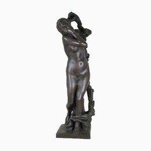 Large Bronze Nude Nymph, Art Nouveau, 20th-Century