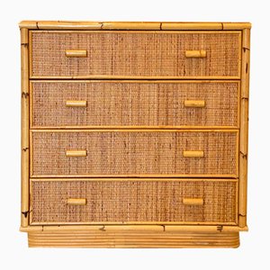Chest of Drawers in Bamboo and Rattan, 1970s