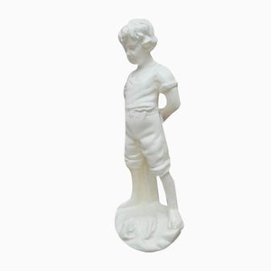 Alabaster Boy and Frog Statuette