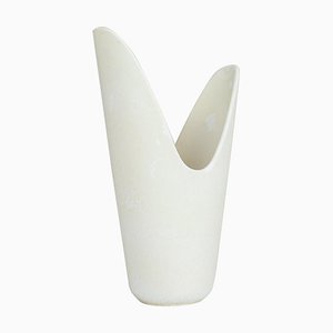 Mid-Century White Pike Mouth Vase by Gunnar Nylund for Rörstrand, Sweden