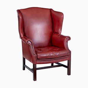 Mid 20th Century Leather Wingback Armchair