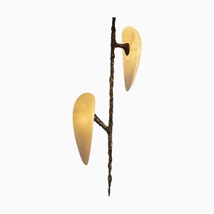 Hand-Sculpted Cast Bronze Ceiling Light by William Guillon