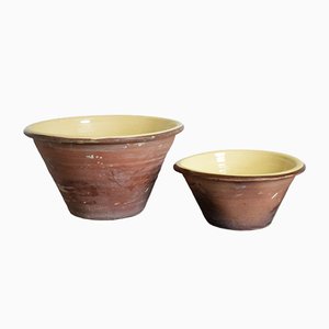 Large Earthenware Dairy Bowls from Smallbrook Potteries, 1900s, Set of 2
