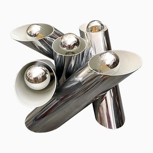 Space Age Chrome Wall Lamp from Reggiani, Italy, 1970s