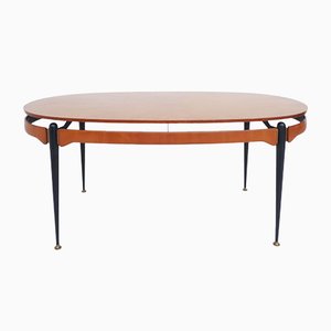 Oval Table or Desk with Suspended Top by Silvio Cavatorta, Italy, 1950s