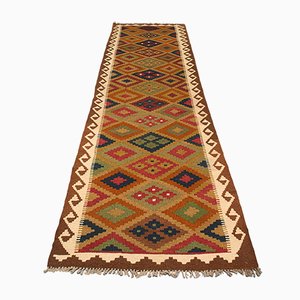 Long Vintage Decorative Maimana Kilim Runner