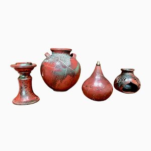 Set in ceramica smaltata di Schellbach Pottery, Germania, anni '60, set di 4