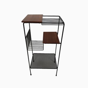 Italienisches Mid-Century Lagerregal aus Teak & Metall, 1950er