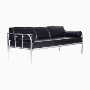 Restored Bauhaus Leather and Chrome Sofa from Vichr a Spol, Czechoslovakia, 1930s