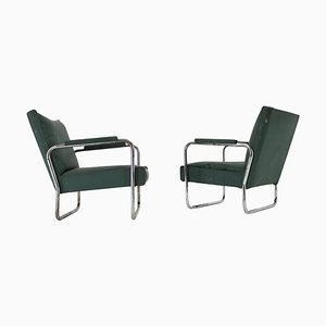 Set of Early Bauhaus Chrome Kf-406 Armchairs by Walter Knoll for Thonet, 1930s