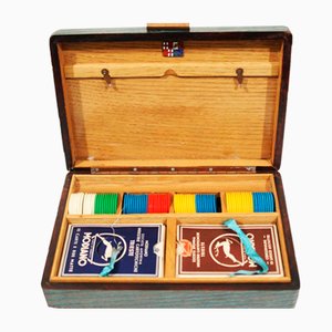 Caja de juegos italiana de madera, años 40