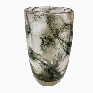 Vaso in vetro di Murano con inclusioni di metallo di Alberto Dona