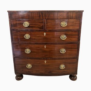 19th Century Regency Mahogany Bow Fronted Chest of Drawers