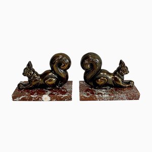 Squirrels Bookends, 1920, Set of 2
