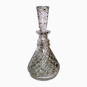 English Edwardian Style Cut and Ground Crystal Liqueur Bottle