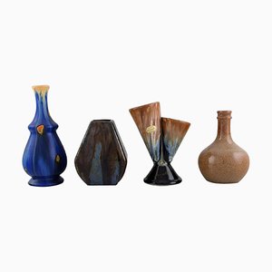 Vases in Glazed Ceramics, Belgium, 1960s, Set of 4