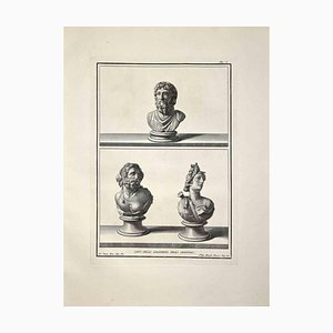 Filippo Morghen, Ancient Roman Busts, Original Etching, Late 18th-Century