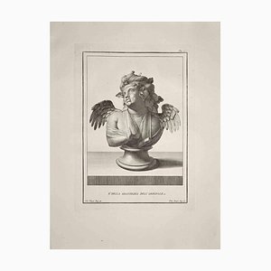 Filippo Morghen, Ancient Roman Bust, Original Etching, Late 18th-Century