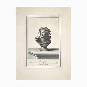 Carlo Nolli, Buste Romain Antique, Gravure à l'Eau-Forte, Fin du 18ème Siècle