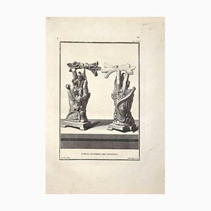 Filippo Morghen, Ancient Roman Sculptures, Original Etching, 18th-Century