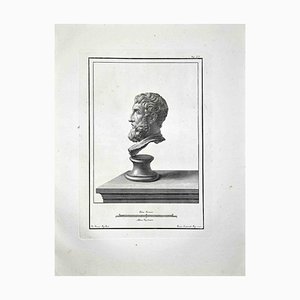 Francesco Cepparoli, Bustes de la Rome Antique, Gravure à l'Eau-Forte, Fin du 18ème Siècle