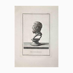 Francesco Cepparoli, Profil de Buste Romain Antique, Gravure à l'Eau-Forte, Fin du 18ème Siècle