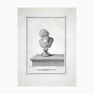 Ferdinando Campana, Ancient Roman Bust, Etching, Late 18th-Century