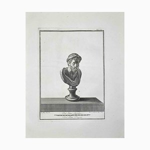 Ferdinando Campana, Ancient Roman Bust, Etching, Late 18th-Century