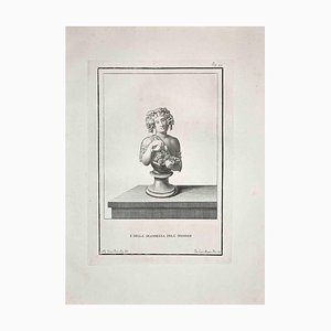 Pietro Mangini, Ancient Roman Bust, Etching, Late 18th-Century