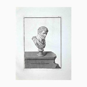 Nicola Fiorillo, perfil de busto romano antiguo, aguafuerte, finales del siglo XVIII