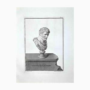 Nicola Fiorillo, Profile of Ancient Roman Bust, Etching, Late 18th-Century