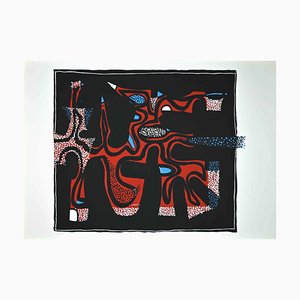 Wladimiro Tulli, Braune Komposition, Serigraphie, 1970er