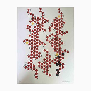 Mario Padovan, Red Circles, Serigrafía original, 1977