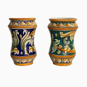 Vintage Ceramic Vases from Caltagirone, Set of 2