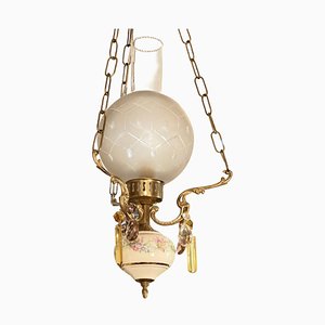Vintage Pendant Lamp in Ceramic & Glass, 1960s