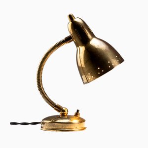 Swedish Brass Gooseneck Table Lamp from Hans-Agne Jakobsson Ab Markaryd, 1950s