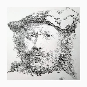 Filippo Mattarozzi, Autoportrait, Rembrandt, Crayon et Encre