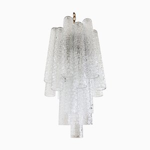 Lámpara de araña Tube italiana de Venini, años 50